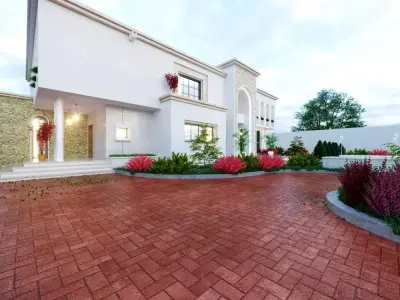 3D Model Neoclassical Two-Story House Low-poly 3D model