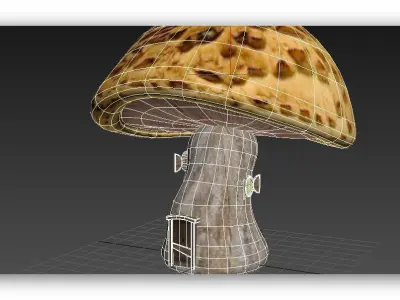 Lowpoly mushroom house Low-poly 3D model