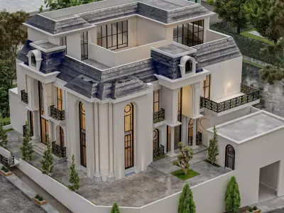Neo Classical Villa Facade   Abha Saudi Arabia ksa 3D model