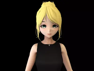 Anime Girl Low Poly Character 19 Low-poly 3D model