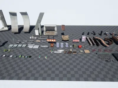 Barrels - Crates - Woods - Props Low-poly 3D model