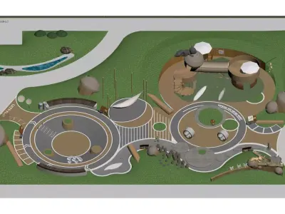 Natural Texture Play Area 3D model