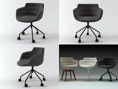 Flow armchair 5 legs 3D model
