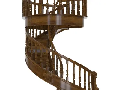 Classic spiral staircase 3D model