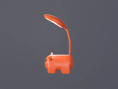Fox Desk Lamp Cute Low-poly 3D model