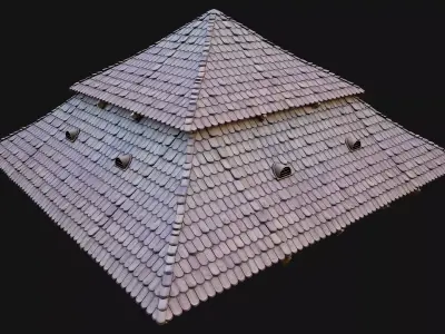 Medieval Roof Large Pyramid Low-poly 3D model