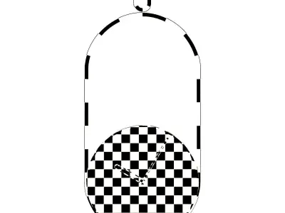 Wooden clock 3D model