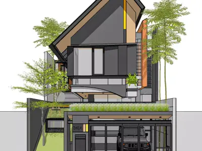 Japandi Modern Minimalist House 3D Model Architecture 3D model