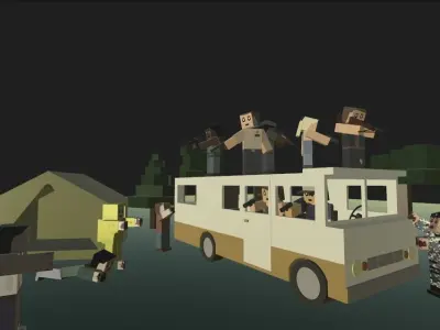 Cartoon Zombie World Low-poly 3D model