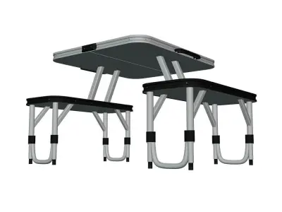 Foldable camping table Low-poly 3D model