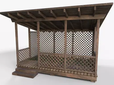 Chicken Coop Low-poly 3D model