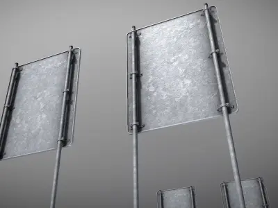 Verkehrszeichen-Fahrstreifentafeln road signs with arrows Low-poly 3D model