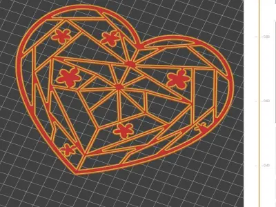 Valentines Day heart ornament gift for your loved one 3D print model