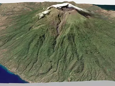 Volcano Lewotolok Indonesia 3D model