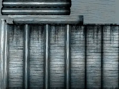 Wood wall Fixture Low-poly 3D model