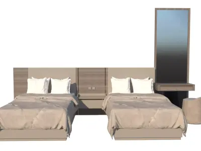 Hotel Line Nova Bed Set - twin 3D model