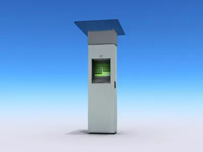 Multimedia Kiosk Low-poly 3D model