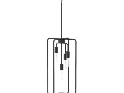 Bonn Collection Four-Light Matte Black Pendant Light 3D model
