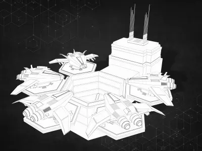 Sci-Fi Space-Ship Base 3D model