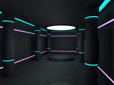 Sci Fi Room Low-poly 3D model 40