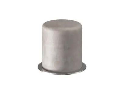 Concrete sidewalk parking barrier bollards 3D model