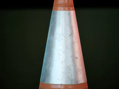 Traffic Cone Low-poly 3D model 26