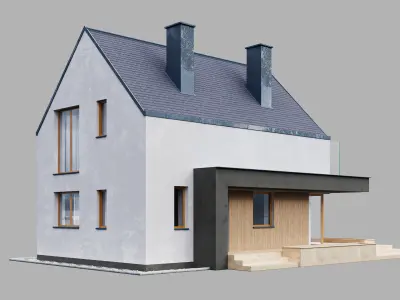House 10 - residential building 3D model 3D model purchase