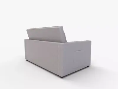 Zoey Linen Convertible Sleeper Loveseat With Side Pocket 3D model
