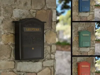 Wall-Mounted Mailbox - PBR  - Game Ready - Urban Street Props Low-poly 3D model