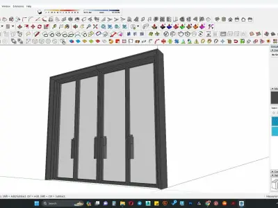 Modern glass door 3d model 3D model