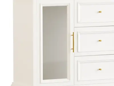 Sleek White Modern Sideboard Credenza 3D model