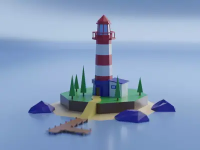 Low-poly Light House -best price- Low-poly 3D model