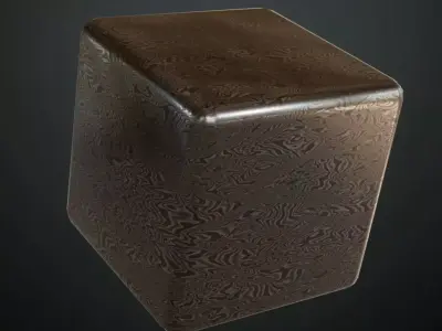 Hand-Forged Pattern-Welded Damascus Steel PBR Seamless Texture