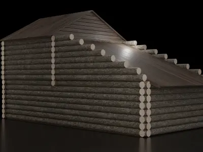 Log Cabin Low-poly 3D model