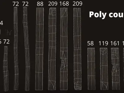 Wooden Planks Low-poly 3D model buy