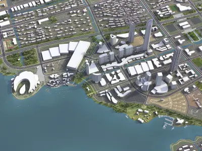 Suzhou - 3D City Model Low-poly 3D model