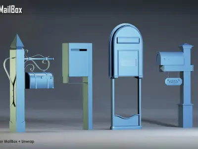 Exterior Mailbox Low-poly 3D model
