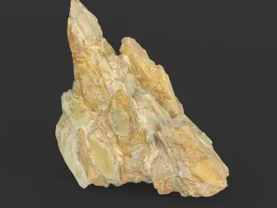 High poly Yellow Spiky Modular Rock 230715 3D model