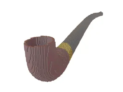 Voxel Tobacco Pipe v1 002 Low-poly 3D model