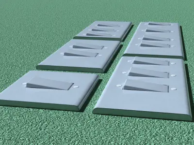 low poly 5 light  switches Low-poly 3D model