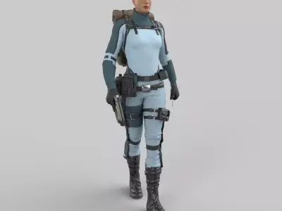 sci-fi chacacter 3D model