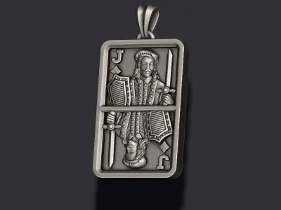 Diamonds Jack playing card pendant light 3D print model