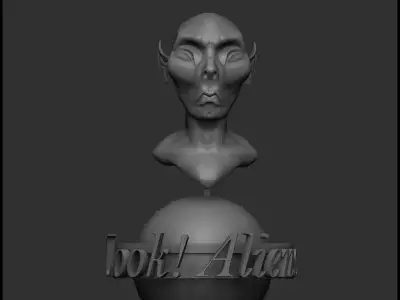Alien bust of 3D print model