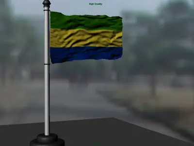Gabon flag 3D model