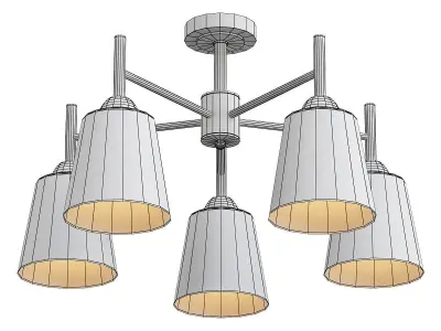 fresco five light chandelier gold 3D model