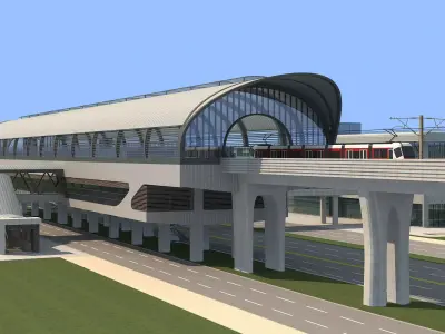 Light Rail Station 04 3D model