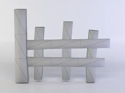 Fence segment Low-poly 3D model