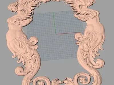 Artcam 3D relief STL models for CNC woodworking E121 3D model