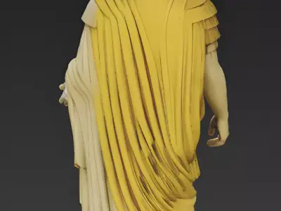 Stylized Roman Commander Statue 3D Model Low-poly 3D model