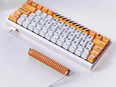 Gaming Keyboard Mid Poly 3D model